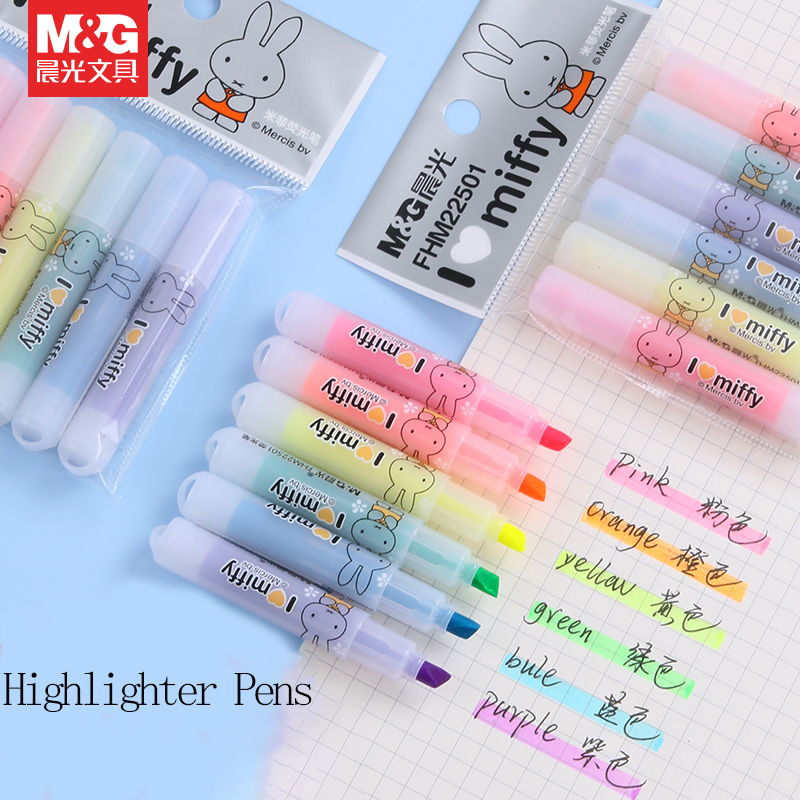 Highlighter Set Pastel - Маркер-хайлайтер M&G с угловым наконечником, яркие